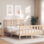 Estructura de cama con cabecero madera maciza 140x190 cm de vidaXL, Camas y somieres - Ref: Foro24-3192861, Precio: 127,51 €,...