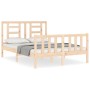 Estructura de cama con cabecero madera maciza 140x190 cm de vidaXL, Camas y somieres - Ref: Foro24-3192861, Precio: 127,51 €,...