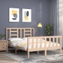 Estructura de cama con cabecero madera maciza 140x190 cm de vidaXL, Camas y somieres - Ref: Foro24-3192861, Precio: 127,51 €,...