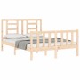 Estructura de cama con cabecero madera maciza 140x190 cm de vidaXL, Camas y somieres - Ref: Foro24-3192861, Precio: 127,51 €,...