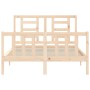 Estructura de cama con cabecero madera maciza 140x190 cm de vidaXL, Camas y somieres - Ref: Foro24-3192861, Precio: 127,51 €,...