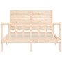 Estructura de cama con cabecero madera maciza 120x200 cm de vidaXL, Camas y somieres - Ref: Foro24-3193201, Precio: 135,68 €,...