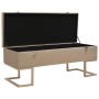 Banco con compartimento 105 cm beige de terciopelo de vidaXL, Bancos para recibidores y almacenamiento - Ref: Foro24-247574, ...