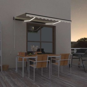 Toldo retráctil manual con LED color crema 350x250 cm en Toldos | Comprar online en Foru.es