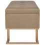 Banco con compartimento 105 cm beige de terciopelo de vidaXL, Bancos para recibidores y almacenamiento - Ref: Foro24-247574, ...