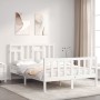 Estructura de cama con cabecero madera maciza blanco 140x200 cm de vidaXL, Camas y somieres - Ref: Foro24-3193142, Precio: 13...