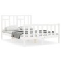Estructura de cama con cabecero madera maciza blanco 140x200 cm de vidaXL, Camas y somieres - Ref: Foro24-3193142, Precio: 13...