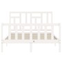 Estructura de cama con cabecero madera maciza blanco 140x200 cm de vidaXL, Camas y somieres - Ref: Foro24-3193142, Precio: 13...