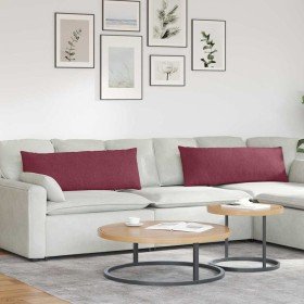 Cojines de sofá 2 pcs Rojo vino 120 x 40 cm tela en Decoración | Comprar online en Foru.es