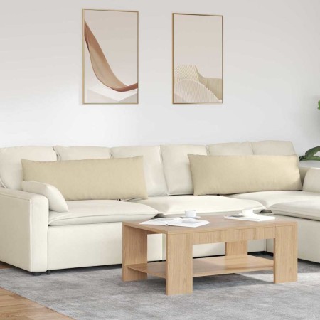 Cojines de sofá 2 pcs Crema 120 x 40 cm tela en Decoración | Comprar online en Foru.es