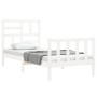 Estructura de cama con cabecero madera maciza blanco 90x200 cm de vidaXL, Camas y somieres - Ref: Foro24-3193062, Precio: 95,...