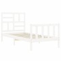 Estructura de cama con cabecero madera maciza blanco 90x200 cm de vidaXL, Camas y somieres - Ref: Foro24-3193062, Precio: 95,...