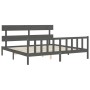 Estructura de cama con cabecero madera maciza gris 200x200 cm de vidaXL, Camas y somieres - Ref: Foro24-3193293, Precio: 168,...
