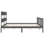 Estructura de cama con cabecero madera maciza gris 200x200 cm de vidaXL, Camas y somieres - Ref: Foro24-3193293, Precio: 168,...