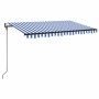 Toldo automático LED sensor de viento azul y blanco 400x300 cm en Toldos | Comprar online en Foru.es