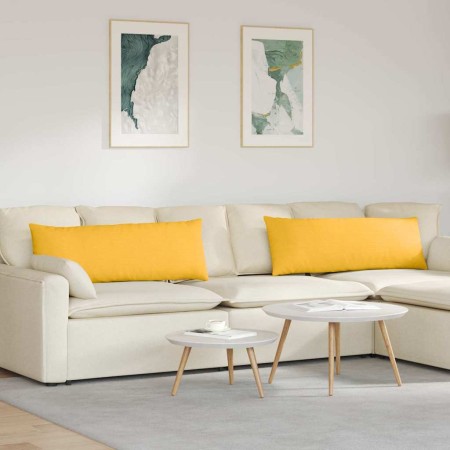 Cojines de sofá 2 pcs Amarillo Claro 120 x 40 cm Tela de pana en Decoración | Comprar online en Foru.es