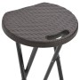 Taburetes jardín plegable 2 uds HDPE acero marrón look ratán de vidaXL, Sillas de jardín - Ref: Foro24-44559, Precio: 81,17 €...