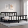 Estructura de cama con cabecero madera maciza negro 200x200 cm de vidaXL, Camas y somieres - Ref: Foro24-3193165, Precio: 204...