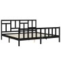 Estructura de cama con cabecero madera maciza negro 200x200 cm de vidaXL, Camas y somieres - Ref: Foro24-3193165, Precio: 204...