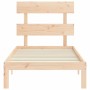 Estructura de cama con cabecero madera maciza 90x200 cm de vidaXL, Camas y somieres - Ref: Foro24-3193516, Precio: 89,20 €, D...