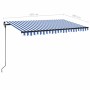 Toldo manual retráctil con LED azul y blanco 450x300 cm en Toldos | Comprar online en Foru.es