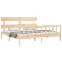 Estructura de cama de matrimonio con cabecero madera maciza de vidaXL, Camas y somieres - Ref: Foro24-3193286, Precio: 145,38...