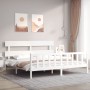 Estructura de cama con cabecero madera maciza blanco 200x200 cm de vidaXL, Camas y somieres - Ref: Foro24-3193292, Precio: 15...