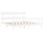 Estructura de cama con cabecero madera maciza blanco 200x200 cm de vidaXL, Camas y somieres - Ref: Foro24-3193292, Precio: 15...