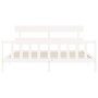 Estructura de cama con cabecero madera maciza blanco 200x200 cm de vidaXL, Camas y somieres - Ref: Foro24-3193292, Precio: 15...