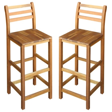 Taburetes de cocina 2 unidades madera maciza de acacia de vidaXL, Sillas de jardín - Ref: Foro24-44130, Precio: 120,04 €, Des...