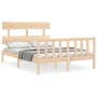 Estructura de cama con cabecero madera maciza 120x200 cm de vidaXL, Camas y somieres - Ref: Foro24-3193266, Precio: 111,13 €,...