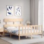 Estructura de cama con cabecero madera maciza 120x200 cm de vidaXL, Camas y somieres - Ref: Foro24-3193266, Precio: 111,13 €,...