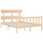Estructura de cama con cabecero madera maciza 120x200 cm de vidaXL, Camas y somieres - Ref: Foro24-3193266, Precio: 111,13 €,...