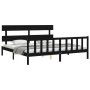 Estructura de cama con cabecero madera maciza negro 200x200 cm de vidaXL, Camas y somieres - Ref: Foro24-3193295, Precio: 204...
