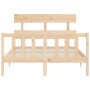 Estructura de cama con cabecero madera maciza 120x200 cm de vidaXL, Camas y somieres - Ref: Foro24-3193266, Precio: 111,13 €,...