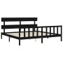 Estructura de cama con cabecero madera maciza negro 200x200 cm de vidaXL, Camas y somieres - Ref: Foro24-3193295, Precio: 204...