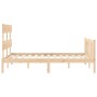 Estructura de cama con cabecero madera maciza 120x200 cm de vidaXL, Camas y somieres - Ref: Foro24-3193266, Precio: 111,13 €,...