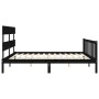 Estructura de cama con cabecero madera maciza negro 200x200 cm de vidaXL, Camas y somieres - Ref: Foro24-3193295, Precio: 204...