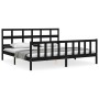 Estructura de cama con cabecero madera maciza negro 200x200 cm de vidaXL, Camas y somieres - Ref: Foro24-3193035, Precio: 208...