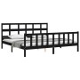 Estructura de cama con cabecero madera maciza negro 200x200 cm de vidaXL, Camas y somieres - Ref: Foro24-3193035, Precio: 208...
