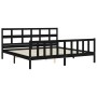 Estructura de cama con cabecero madera maciza negro 200x200 cm de vidaXL, Camas y somieres - Ref: Foro24-3193035, Precio: 208...