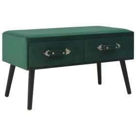 Banco con cajones terciopelo verde 80 cm de vidaXL, Bancos para recibidores y almacenamiento - Ref: Foro24-277081, Precio: 93...