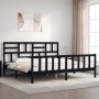Estructura de cama con cabecero madera maciza negro 200x200 cm de vidaXL, Camas y somieres - Ref: Foro24-3193100, Precio: 203...