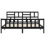 Estructura de cama con cabecero madera maciza negro 200x200 cm de vidaXL, Camas y somieres - Ref: Foro24-3193100, Precio: 203...