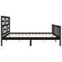 Estructura de cama con cabecero madera maciza negro 200x200 cm de vidaXL, Camas y somieres - Ref: Foro24-3193100, Precio: 203...