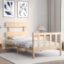 Estructura de cama con cabecero madera maciza 90x200 cm de vidaXL, Camas y somieres - Ref: Foro24-3193256, Precio: 85,17 €, D...