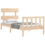 Estructura de cama con cabecero madera maciza 90x200 cm de vidaXL, Camas y somieres - Ref: Foro24-3193256, Precio: 85,17 €, D...