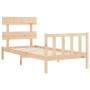 Estructura de cama con cabecero madera maciza 90x200 cm de vidaXL, Camas y somieres - Ref: Foro24-3193256, Precio: 85,17 €, D...