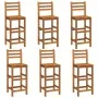 Taburetes de barra de cocina 6 unidades madera maciza acacia de vidaXL, Sillas de jardín - Ref: Foro24-3115987, Precio: 386,1...