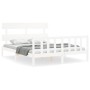 Estructura de cama con cabecero madera maciza blanco 160x200 cm de vidaXL, Camas y somieres - Ref: Foro24-3193282, Precio: 13...